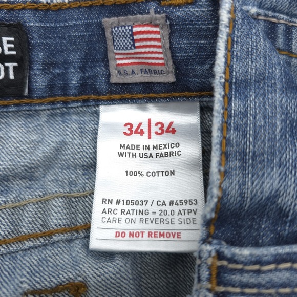 Ariat FR Jeans Men's 34x34 Fit (33X31) M4  Low Rise Boot Cut Blue Fire Resistant - Picture 14 of 16